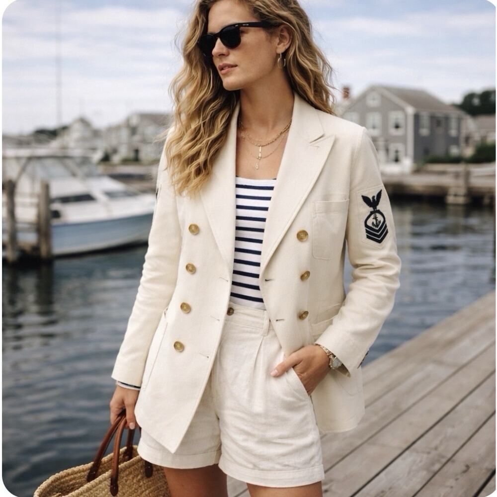 Polo Ralph Lauren Embroidered Dble Breasted Coastal Nantucket Blazer